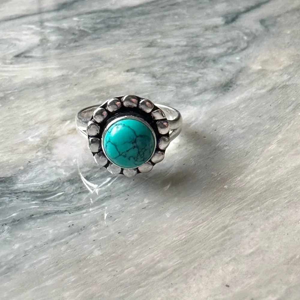 NWOT Sundance Desert Bloom Ring, Turquoise, Sterling Silver - Picture 2 of 5